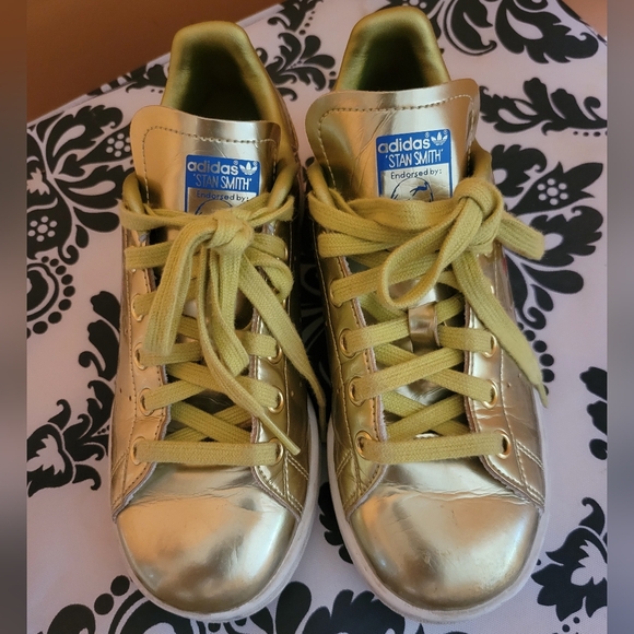adidas gazelle silver green womens Old Soles High Sun Ray Leather Sneaker - Gold main image 1